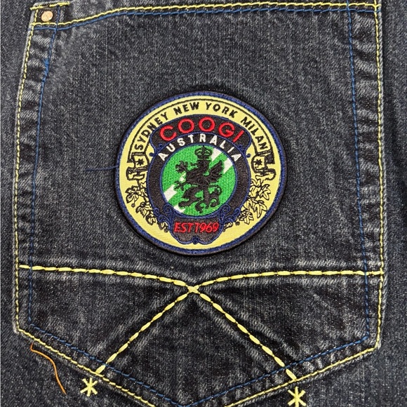 Coogi Australia Vintage Mens Rare. Blue Jeans W38 L34 Embroidered Logo Patch 90s - Picture 5 of 9